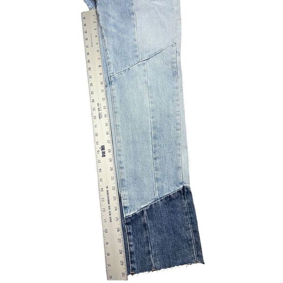 Blank‎ NYC Jeans Women’s 27 Blue Patchwork The Lexington Slim Straight - Picture 3 of 12